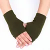 Women's Stylish Half Finger Gloves Hand Warmer Winter Arm Crochet Knitting Cotton Mitten Warm Fingerless Gloves