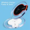 Wireless Charger Crystal Transparent Phone Wireless Fast Charger QI Crystal Base Disc Wireless Charger Free Shipping