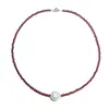 Lii Ji Choker Naszyjnik Prawdziwe Turkusowe Labradoryte Moonstone Barok Pearl Czeski Naszyjnik 925 Sterling Silver Women Jewelry Q0531