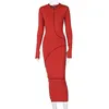 Kadın Sonbahar Kış Uzun Kollu Kapüşonlu Patchwork Maxi Elbise Günlük Sokak Giyim Elbiseleri Kıyafetler