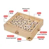 Legno 3D Magnetic Ball Maze Puzzle Toy Wood Case Box Fun Brain Hand Game Sfida Equilibrio Giocattoli educativi per bambini Adulti 201218