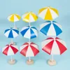 3 Color Mini Beach Sun Umbrella Novelty Items Miniature PVC Bonsai Fairy Garden Ornament Dollhouse Micro Landscape Decoration