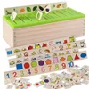 Matematisk kunskapsklassificering Kognitiv matchande barn Montessori Early Educational Learnational Lear Toy Wood Box Presenter för barn LJ200907