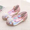 enfants chaussures de performance printemps nouvelles filles chaussures brillant cristal fleur filles princesse chaussures en gros 201201