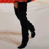 2020 nuovi stivali invernali da donna punta quadrata sopra gli stivali al ginocchio per le donne Fashion Runway tacchi alti scarpe alte sexy