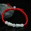 Red Lina Bransoletka dla mężczyzn i kobiet Handmade Jadeit Jade Weaving Ticket DMFB104 Mix Zamów 20 sztuk