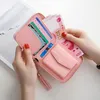 Hot Sale Women Wallet Leather Square Zipper Små korthållare Handväska Tassel Pendant Pengar Koppling Väska Kvinnor Purses Mynthållare