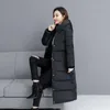 Damen Daunenparka Leiouna Lang Schlank Solide Dicke Büro Dame 2022 Fahsion Winter Baumwolle Gefütterte Jacke Medium Koreanische Version Luci22