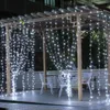 3x 300LEDS LEDカーテンストリングライトクリスマスガーランドパーティーパティオ窓飾りフェアリーライトクリスマスウェディングEU 220V Y2010202020