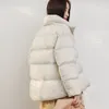 Winter Duck Down Kurtka Kobiety Ultra Light Down Coat Casual Loose Stand-Up Collar Odzież Wodoodporna Wiatroszczelna Outwear