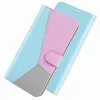 New fashion candy triplo colore flip cassa del telefono portafoglio in pelle per iphone 12 11 pro max x xr xs max 6 7 8 plus chiusura magnetica