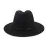 ファッションパッチワークジャズフォーマルハットユニセックスフラットブリムウールフェルト帽子レッドブラックパナマキャップTrilby男性女性パーティーハットHH9-3599