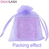 OkayLash Partihandel Färgrik Drawstring Organza Eyelash Packaging Bag Mascara Wands Applicators Bulk Makeup Lash Packing Baggie