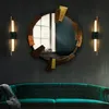 Enkla moderna LED -vägglampor nordiska kreativa personligheter grönt/vitt vardagsrum sovrum spegel trappor marmor vägg lampor fixturer