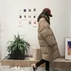 冬のジャケット長いパッド膝の女性女性韓国スタイルのゆるいコットンコート綿パッド服201127