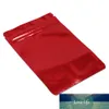 100 stks rode stand-up glanzende aluminium folie zip slot zelfzegel verpakking tas waterdichte bonen granen pakket tas