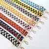 2021 Wide Colored Striped Bag Straps DIY Bag Tillbehör Delar Byte Skulder Bälten Handväska Rem Långband Hantera Guldspänne