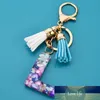 Eenvoudige acryl 26 letters Tassel Keychain Couple Key Chain Bag Charm Love cadeau Keychain Hanger Women Key Ring Holder