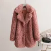 Winter Dicke Faux Pelzmantel Frauen Flauschigen Rosa Teddy Outfit Jacke Streetwear Warme Pelzigen Mantel Shaggy Oberbekleidung Femme LJ201204