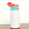 DIY التسامي 12oz زجاجة Watter بالتأكيد بهلوان مستقيم الفولاذ المقاوم للصدأ سيبي كوب 350 ملليلتر القش كؤوس نوعية جيدة للأطفال