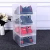 3/6pcs Thickened Transparent Shoe Storage Box Plastic Drawer Organizer Dustproof Superimposed Combination Sports Shoes Cabinet Z1123