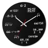 벽시계 무광택 검은 금속 수학 수학 대수 블랙 보드 Pi 클럭 빈티지 30cmx30cm clock1