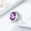 Hommes Bague Réel 925 en argent sterling Grand Améthyste Femmes Anneaux À La Main Designer Ovale Pierres Précieuses Classique Fête Fine Bijoux Cadeau 2020