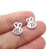 Boucles d'oreilles à la mode en forme d'abeilles en obésité, joli design ajouré comme un motif de poisson volant de dessin animé, adaptées aux filles et aux femmes