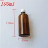 Wholesale 100ml Amber Glass Bottles with Leakage-proof Stopper Lid Liquid Jars Essential Oil 12pcs/lothigh qualtity