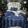 Bedding Sets Washed Silk Set Comfortable King Size Home Bedroom Bed Cover Solid Color Quilt Duvet 4 Pieces1