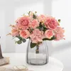 Gefälschte Pfingstrose Hortensie (6 Stiele / Bündel) 11.42 "Länge Simulation öl pting Rose für Hochzeitshausdekorative künstliche Blumen