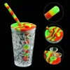 water smoking pipe shisha hookah Frozen Cup Hookahs glass bong dab silicone hose joint height 6.1"