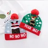 Jul pompom hatt varm stickade tjejer beanie hattar vuxna ull keps barn gåva nyår juldekoration 17 mönster 100pcs dw6151