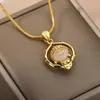 Porte-clés Collier pendentif Bouddha Zircon pour femme et homme, mignon, chaîne en acier inoxydable, visage souriant pour femme, bijoux d'anniversaire, accessoires