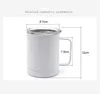 DHL 10oz Sublimation Blank Wine Tumbler with Handle Stainless Steel Insulated Coffee Cups Double Wall Vacuum Car Cup Portable Travel Mug