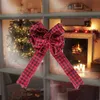 Albero di Natale Topper Decorazione Red e Black Buffalo Plaid Toppers Bow Indoor Outdoor Hanging Ornament JK2011XB