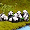 Objets décoratifs Figurines Panda Animal Ensemble Jardin Maison Bonsaï Décoration Mini Jouet Miniature Pvc Artisanat Ornements Micro Décor DIY Gâteau De