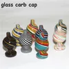 smoking Stripe Clear Glass Bubble Carb Cap colorful Caps Suitfor XL Quartz Banger Nails Bongs Dab tool