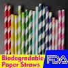 25pcs Disposable Biodegradable Paper Straws Colorful Creative Drinking Straw Birthday Party Decoration Kids Baby Shower Wedding Party YL0196