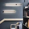 Minimalistische strip LED Muurlamp Bedroom Bedroom Licht Licht Creatief Moderne Noordse woonkamer Aisle Lamp Badkamer Spiegel Koplamp