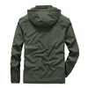 Mäns Windbreaker Jackor Höst Vattentät Militär Hooded Vattentät Vindbrytare Casual Coat Man Kläder Vår Män 220301