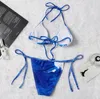 Mavi Kamuflaj Bikinis Tasarımcısı Yıkılmış Kadınlar039S Mayolar Açık Bandage Plajı Mayo Kapalı Banyo Giyim 88755563