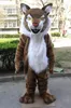 MaskottchenkostümeHalloween Wildkatze Tier Fursuit Pelziges Maskottchenkostüm Anzug Partyspiel Kleid Outfit Erwachsene 2019