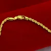 Gedrehte Kette aus massivem 18-karätigem Gelbgold, Seilkette für Damen und Herren, 45,7 cm