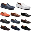 moda pelle doudou uomo scarpe da guida casual suola morbida traspirante marrone chiaro neri navy bianco blu argento giallo grigio calzature all-match pigro cross-border