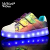 Storlek 25-37 Barn Lysande skor med upplysta Barn Sneakers med LED-lampor USB Laddade Glödande sneakers för Boys Girls 201112