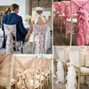 Fashion Chair Sash with 3D Chiffon Delicate Wedding Decorations Bamboo Chair Covers Party Accessories