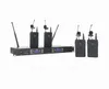 Dual 4 Channel LED Professional Wireless Lavalier Microphone System Collar Clip Set Microfone