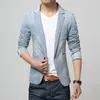 Spring Fashion Brand Blazer Trend Jeans Suits Casual Jean Slim Fit Denim Jacket Suit Men 201104