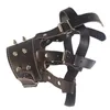 Dog Muzzle Spiked Studded Adjustable Genuine Leather Pet Mask for Anti Biting Barking Chewing Medium Large Dogs LJ201111